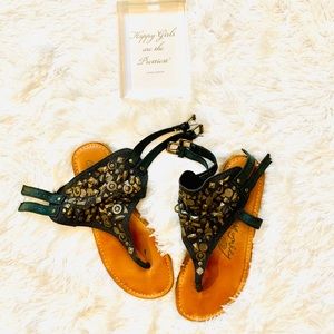 Naughty Monkey studded boho sandals; Size 8.5